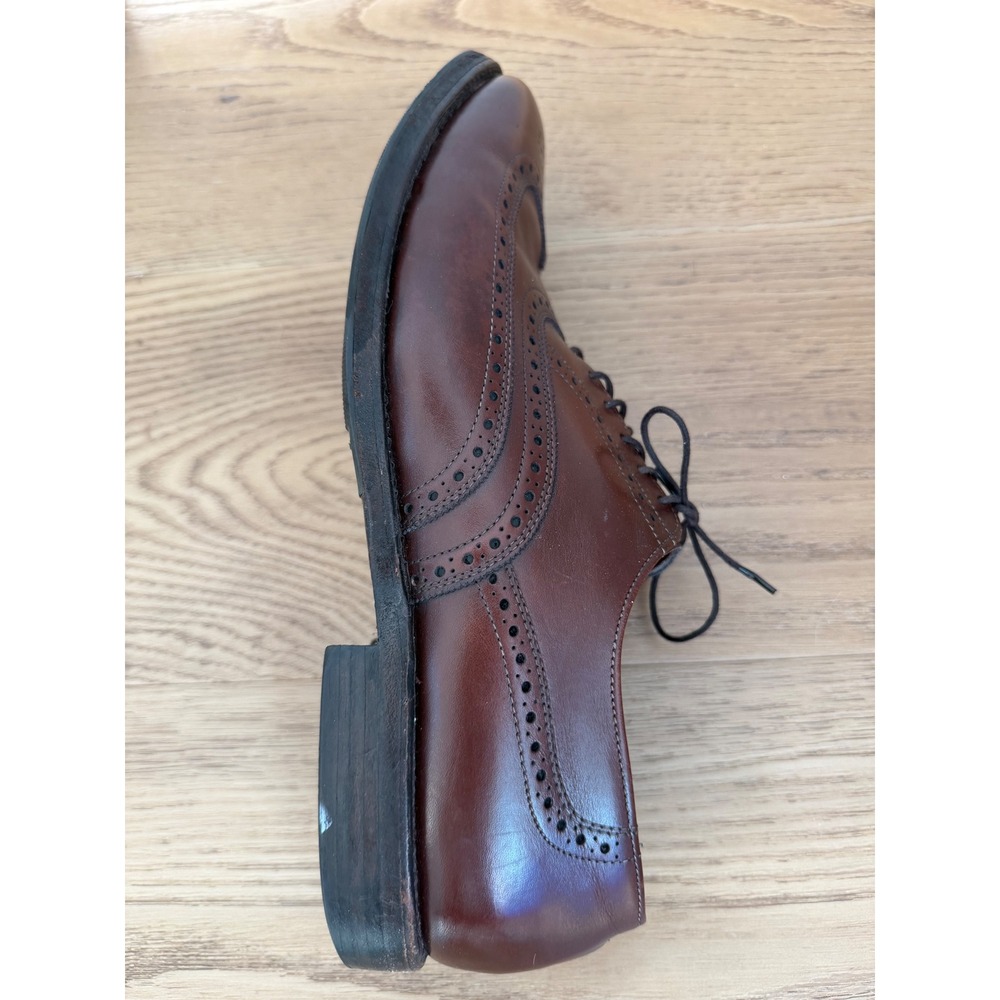 Allen Edmonds Chester Wingtip Oxford Dress Shoe Men 10.5 Burgundy Leather Brogue - Picture 6 of 7